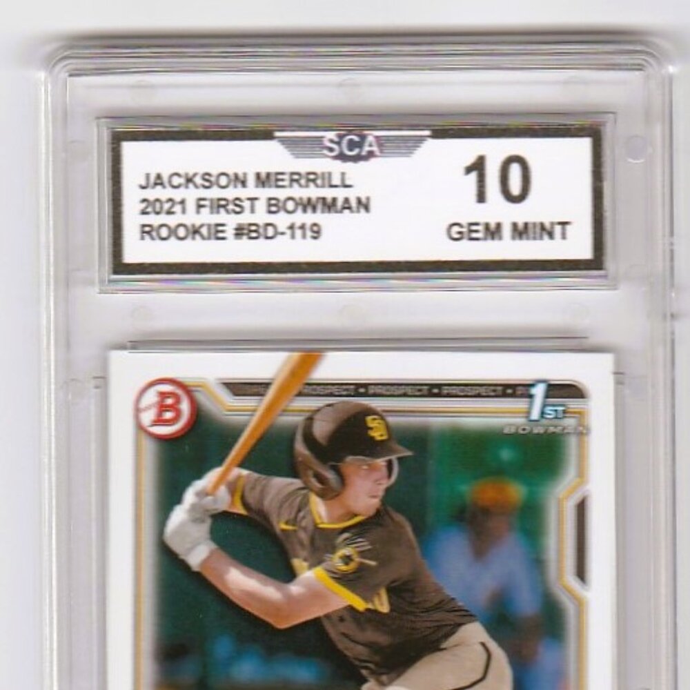 2021 FIRST BOWMAN JACKSON MERRILL ROOKIE CARD SAN DIEGO PADRES